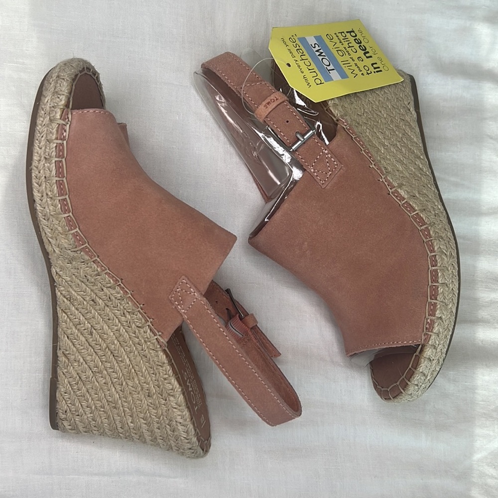 Toms Monica Wedge Bloom Suede